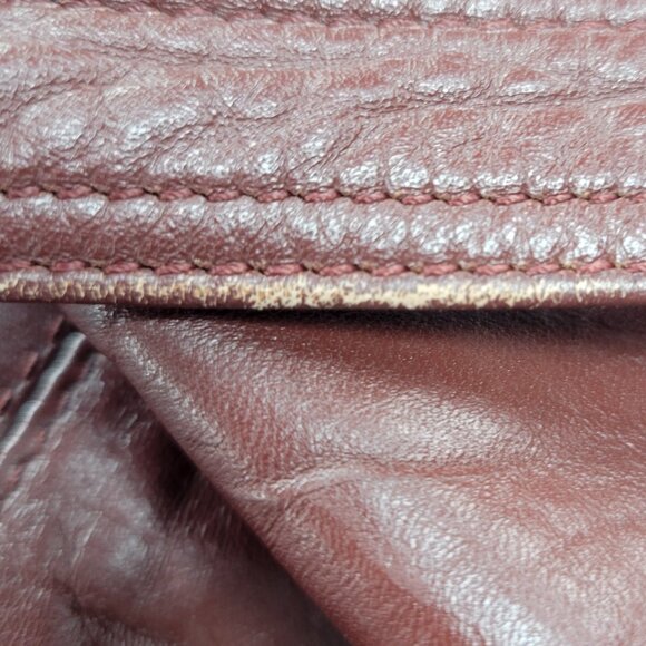 Vintage Leather Loft 100% Leather OxBlood Burgundy Belted Jacket Size 9/10 - Picture 10 of 14
